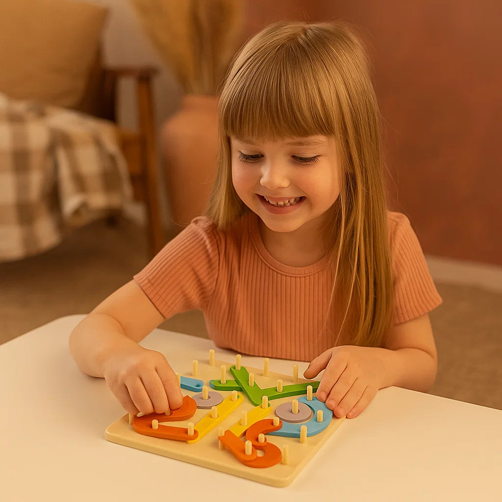 Montessori pladepuslespil til børn ⎜ Kreativt formgenkendelseslegetøj med bogstaver og tal til tidlig læring