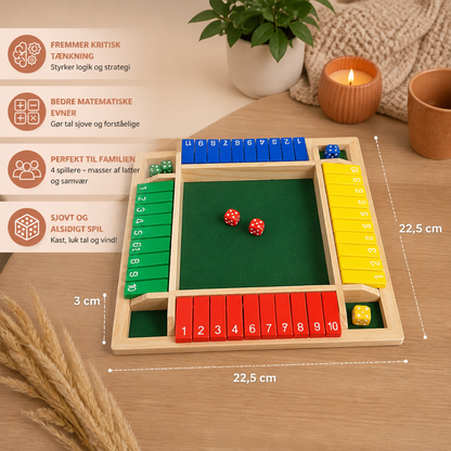Shut the Box-familiespil – sæt til fire spillere