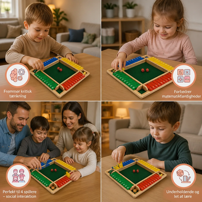 Shut the Box-familiespil – sæt til fire spillere