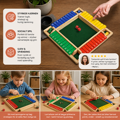 Shut the Box-familiespil – sæt til fire spillere
