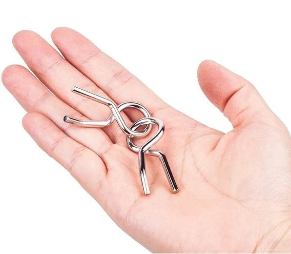 Metal Puzzle Ring Sæt ⎜ Hjernetrænings Logikspil til Børn og Voksne med Flere Oplåsningsudfordringer