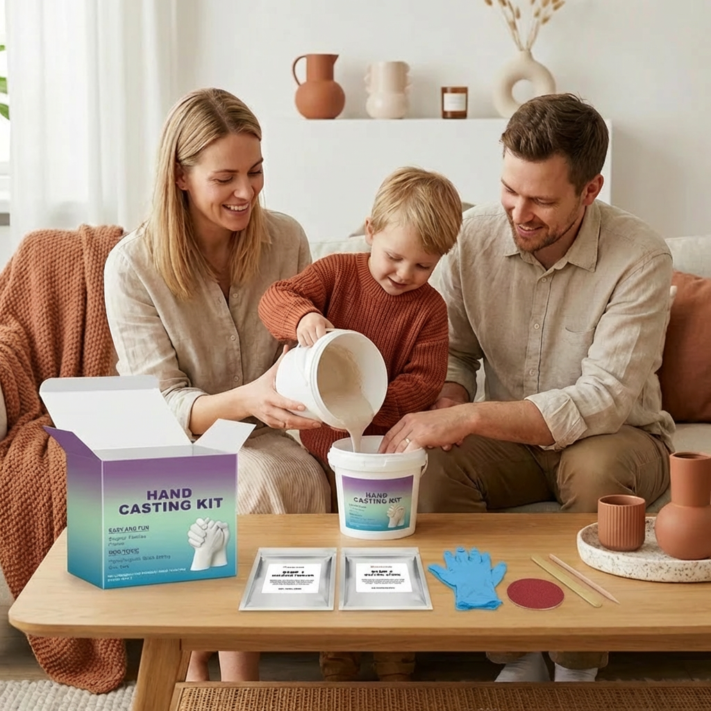 Håndaftrykssæt til familier og par – 3D gips mindesæt