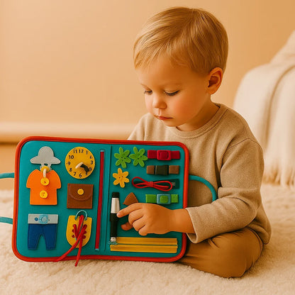 Montessori aktivitetsbræt til småbørn ⎜ Filta aktivitetsbog til læring af tal, bogstaver og motoriske færdighede