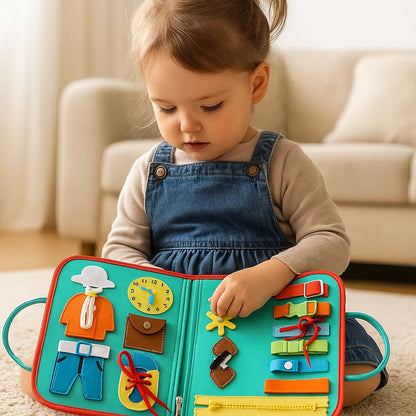 Montessori aktivitetsbræt til småbørn ⎜ Filta aktivitetsbog til læring af tal, bogstaver og motoriske færdighede