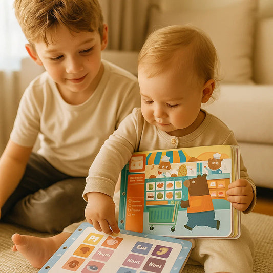 Busy Book til småbørn ⎜ Interaktiv læringsbog med genanvendelige klistermærker til tidlig læring og sjov