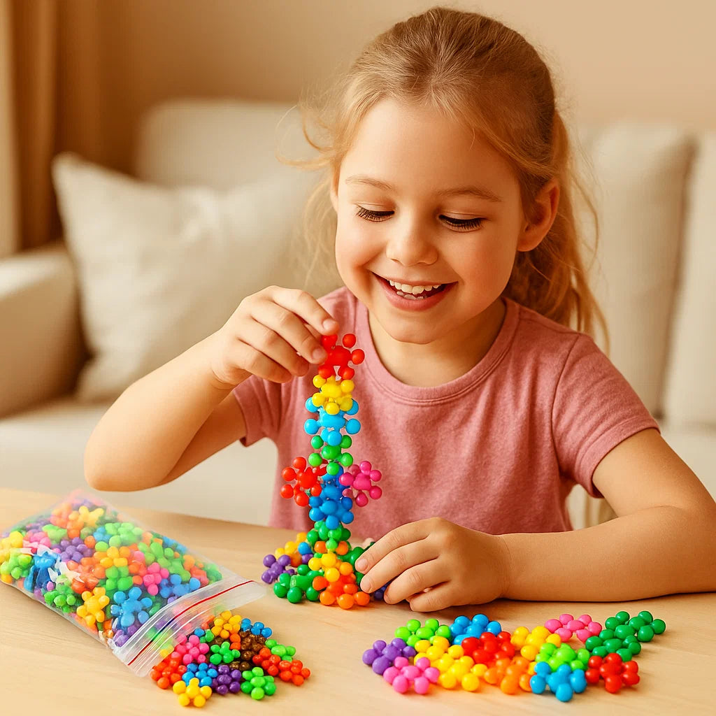 Snowflake-byggeklodser Til børn | Kreativt 3D-puslespil til sjov uddannelse og finmotorik