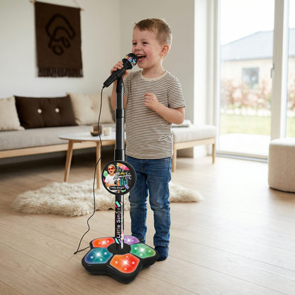 Karaokesæt til børn med mikrofon & stativ – Musikalsk læringslegetøj