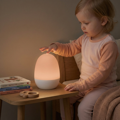 Æggeformet LED-natlampe i silikone