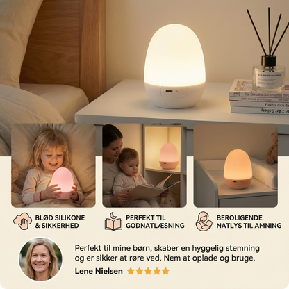 Æggeformet LED-natlampe i silikone