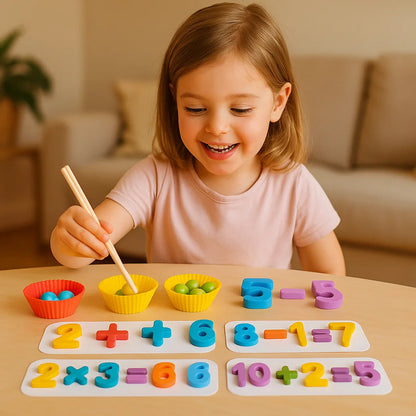 Montessori-matematikpuslespil Til børn | Pædagogisk perle-matchningsspil til talgenkendelse og tællefærdigheder