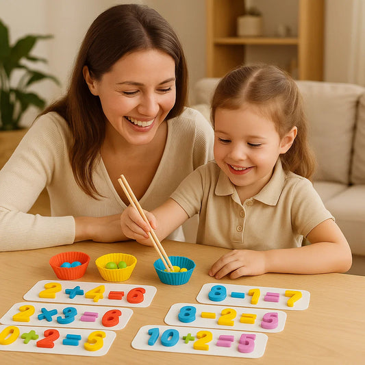 Montessori-matematikpuslespil Til børn | Pædagogisk perle-matchningsspil til talgenkendelse og tællefærdigheder