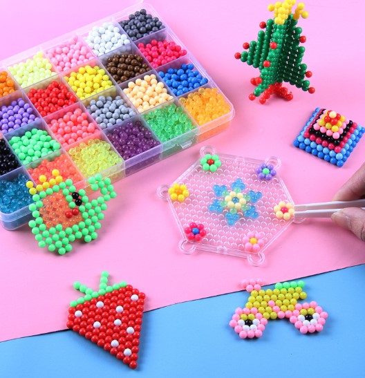 DIY Vandperle-håndværkssæt til børn ⎜ Kreativt, lærerigt legetøj til at bygge farverige 3D-former og designs
